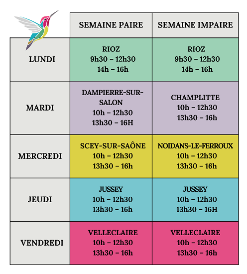 Rioz, Dampierre s/ Salon, Champlitte, Scey s/ Saône, Noidans-le-Ferroux, Combeaufontaine, Velleclaire
