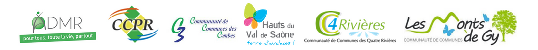 logo des partenaires : CCPR, 3C, Haut du Val de Saône, Com Com des 4 rivières, Les monts de Gy 