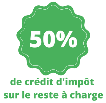 50% de crédit d'impôt sur le reste à charge 